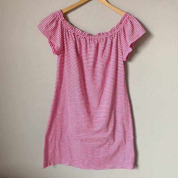 Vineyard Vines Stripe Off Shoulder Slub Knit Dress - Picture 4 of 13